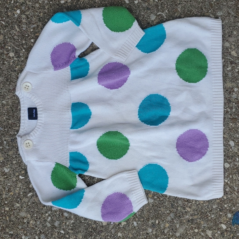 Baby Gap Polka Dot Cream Winter Dress 6-12 Months